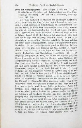 454-455 [Rezension] Hückelheim, Johannes, Zweck der Apostelgeschichte