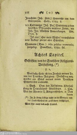 Achtes Capitel. Schriften von der Teutschen Religions-Verfassung