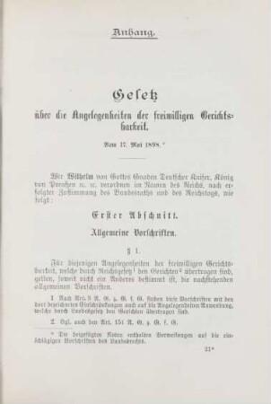 Erster Abschnitt. Allgemeine Vorschriften
