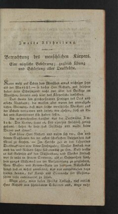Zweite Abtheilung. Betrachtung des menschlichen Koerpers.