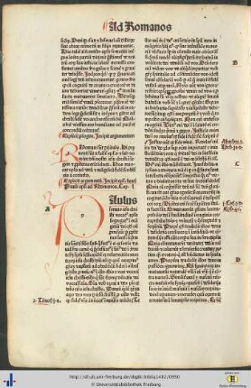 Epistola beati Pauli apostoli ad Rhomanos