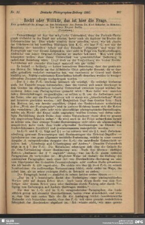 Recht oder Willkür, das ist hier die Frage