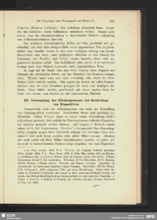 III. Verwendung des Eiweissprocesses zur Herstellung von Diapositiven