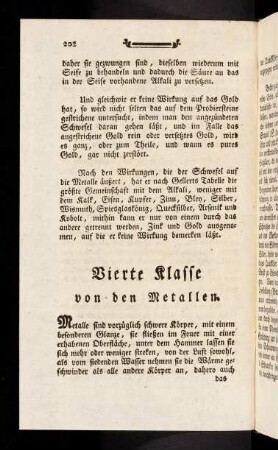 203-314, Vierte Klasse von den Metallen