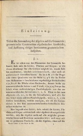 Ausführliches Lehrbuch der höhern Mathematik : mit besonderer Rücksicht auf die Zwecke des practischen Lebens, 2. Anwendung der Algebra auf die Geometrie, als Einleitung; die analytische Geometrie in der Ebene ... : mit sieben Kupfertafeln