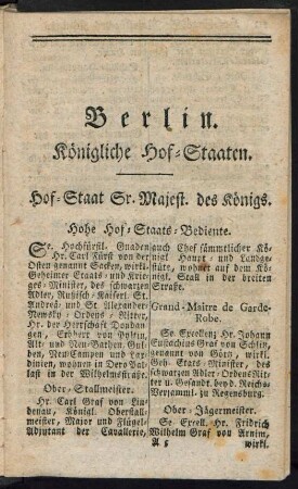 Königliche Hof-Staaten
