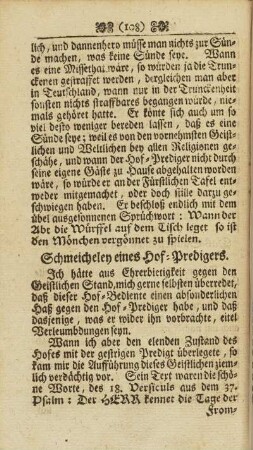 Schmeicheley eines Hof-Predigers