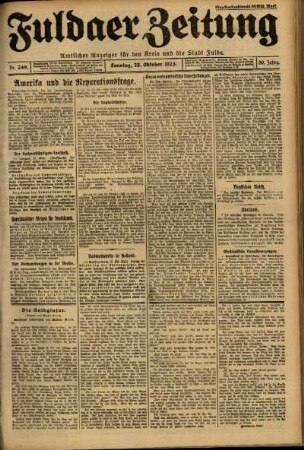 Ausgabe vom Sonntag, den 28. Oktober 1923.