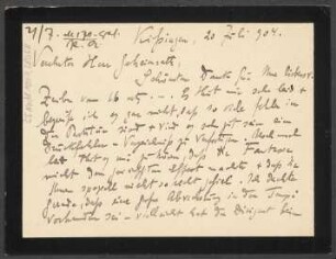 Brief an Ludwig Strecker  und B. Schott's Söhne : 20.07.1904