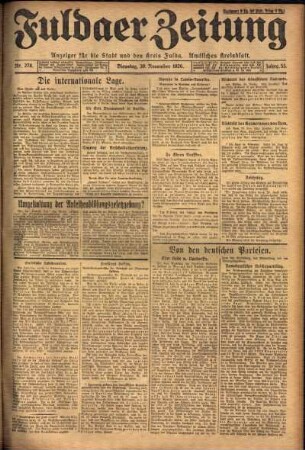 Ausgabe vom Dienstag, den 30. November 1926.