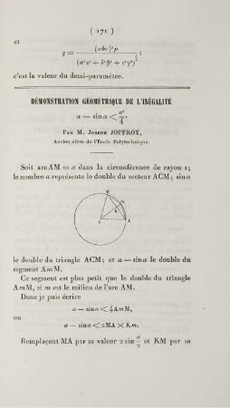 Démonstration géométrique de l'inégalie ... .