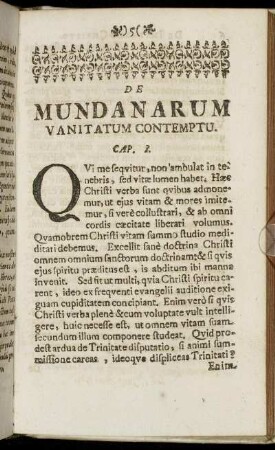 [Liber Primus.] De Mundanarum Vanitatum Contemptu.