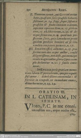 Oratio III. In L. Catilinam, In Senatu