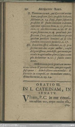 Oratio III. In L. Catilinam, In Senatu