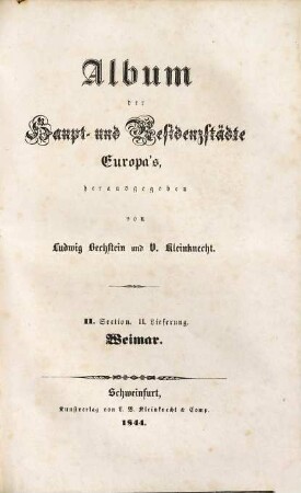 Album der Haupt- und Residenzstädte Europa's, 2,2. Weimar