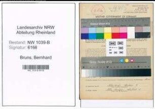 Entnazifizierung Bernhard Bruns , geb. 09.07.1884 (Bergmann)