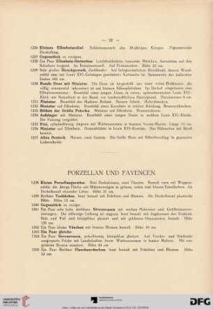 Porzellan und Fayencen (Nr. 1238-1408)