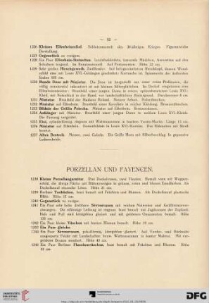 Porzellan und Fayencen (Nr. 1238-1408)