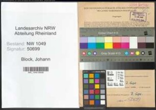 Entnazifizierung Johann Block , geb. 06.05.1889 ()