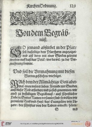 Von dem Begräbnuß