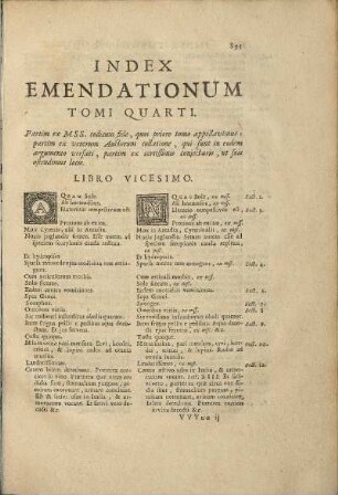 Index Emendationum Tomi Quarti.