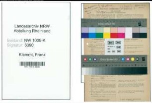 Entnazifizierung Franz Klemmt , geb. 06.11.1890 (Zollbeamter)