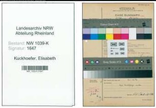 Entnazifizierung Elisabeth Kuckhoefer , geb. 00.00.0000 (Lehrerin)
