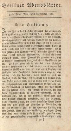 52tes Blatt. Den 29ten November 1810.