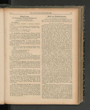Brief aus Konstantinopel.