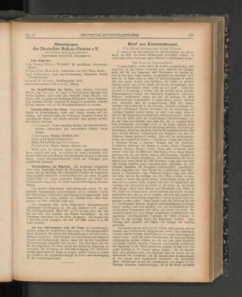 Brief aus Konstantinopel.
