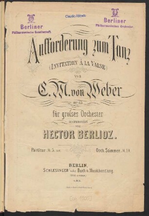 Aufforderung zum Tanz : Op. 65