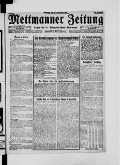 Mettmanner Zeitung. 1919-1940