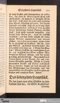 Das siebenzehnte Hauptstück.