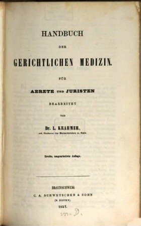 Handbuch der gerichtlichen Medizin