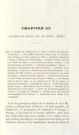 Chapitre III. Relations des Anglais avec les Chinois (Suite)
