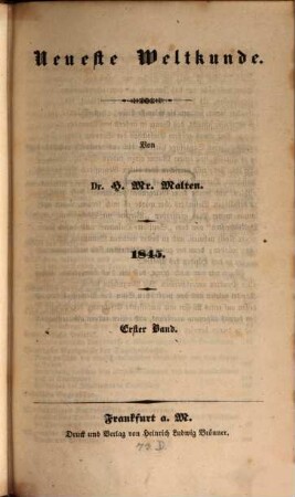 Neueste Weltkunde. 1845,1/2