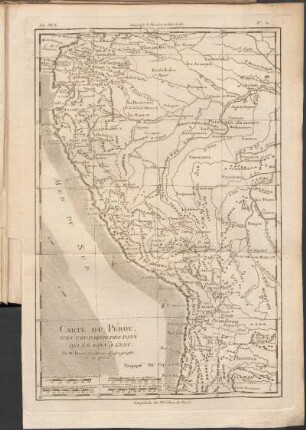 Carte Du Pérou, Avec Une Partie Des Pays Qui En Sont À L'Est