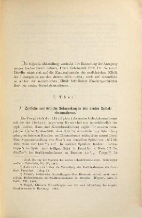 Zur Statistik des acuten Gelenkrheumatismus