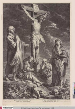[Christus am Kreuz mit Maria und dem heiligen Johannes; Christ on the Cross with the Virgin and St. John]