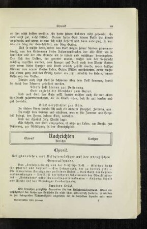 Chronik : Religionslehre und Religionslehrer auf der preußischen Generalsynode ; zweites Stück ; [Fortsetzung]
