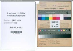 Entnazifizierung Franz Schulz , geb. 20.11.1902 (Kaufmaennischer Angestellter)