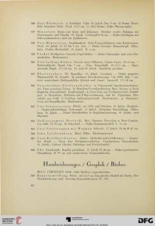 Handzeichnungen / Graphik / Bücher (Nr. 569-595)