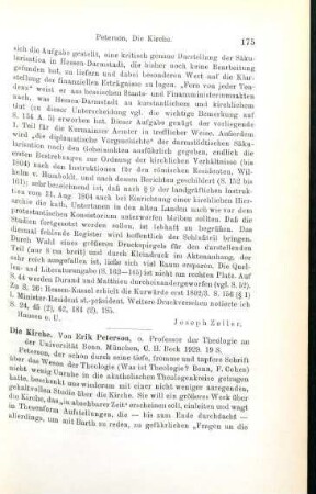 175-177 [Rezension] Peterson, Erik, Die Kirche