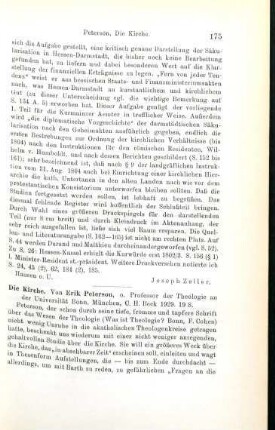 175-177 [Rezension] Peterson, Erik, Die Kirche