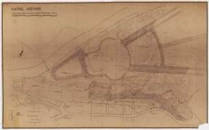 Bundesgartenschau 1955, Kassel: Gesamtplan, Baumbestand - Zonen, deren Zustand nicht verändert werden darf, 1:1000