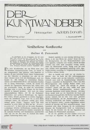 1: Verschollene Kunstwerke