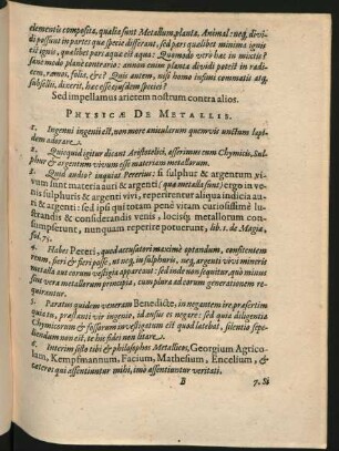 Physicae De Metallis.