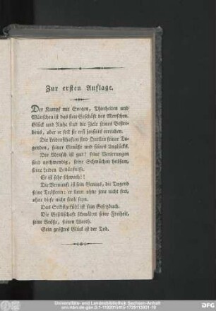 Zur ersten Auflage.