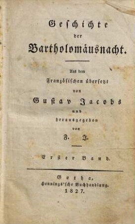 Geschichte der Bartholomäusnacht, 1
