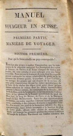 Guide des voyageurs en Europe, 3. Suite de la deuxième partie: Suisse